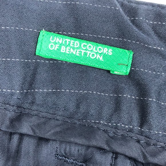 United Colors of Benetton Navy Pin Striped Flared Pants Quiet Luxury Old Money - Picture 8 of 13